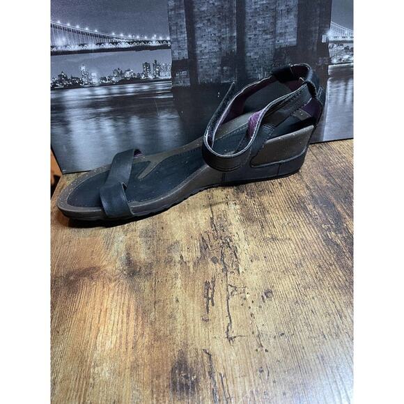 Teva‎ CABRILLO Black Leather Wedge Sandals Women's Size 10 - Picture 3 of 6
